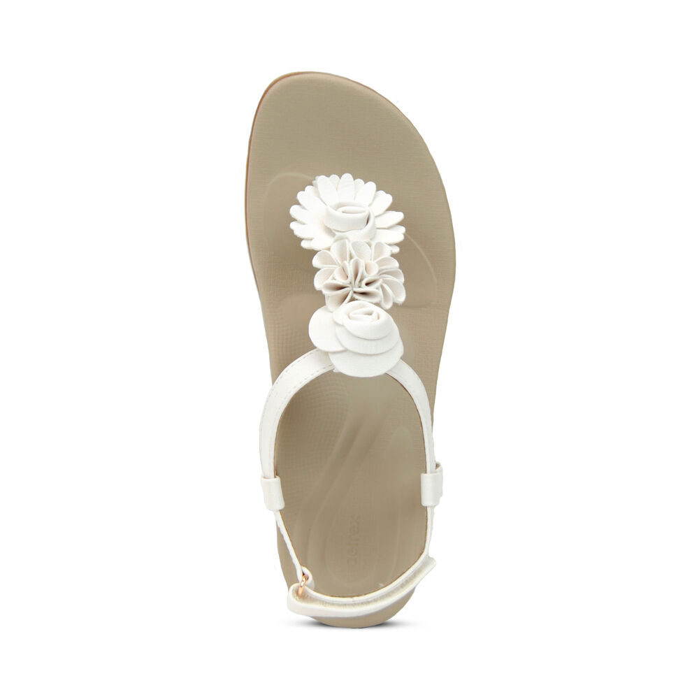 Aetrex Women's Charli Thong Sandals - White | USA ARKLOKN